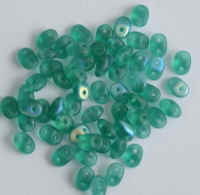 Superduo Green Emerald Matt AB 50720-28771 Czech  Beads x 10g
